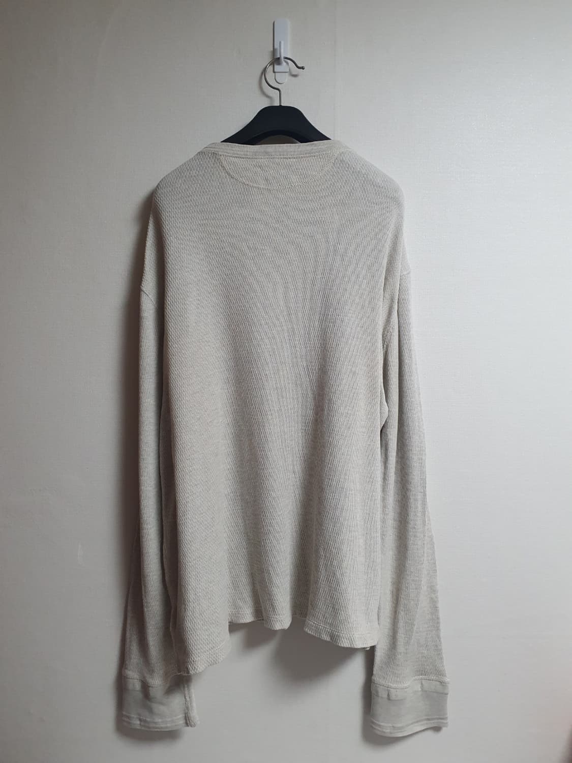 폴로 랄프로렌 와플 헨리넥 롱슬리브 니트 라이트베이지 XL 오버핏 상품이미지3