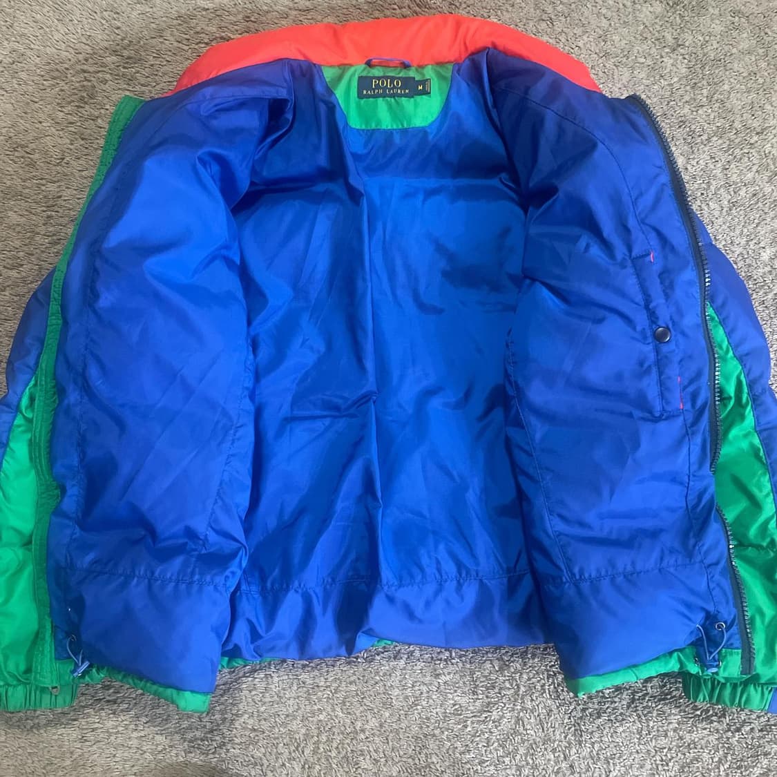 00s 폴로 랄프로렌 RL250 투톤 다운 패딩 자켓 그린/블루 상품이미지2