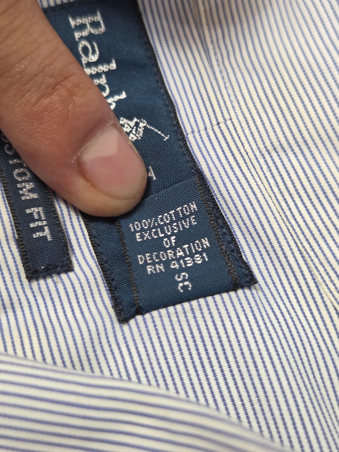 [폴로 랄프로렌] 커스텀핏 핀 스트라이프 반팔 셔츠 | S00109 상품이미지4