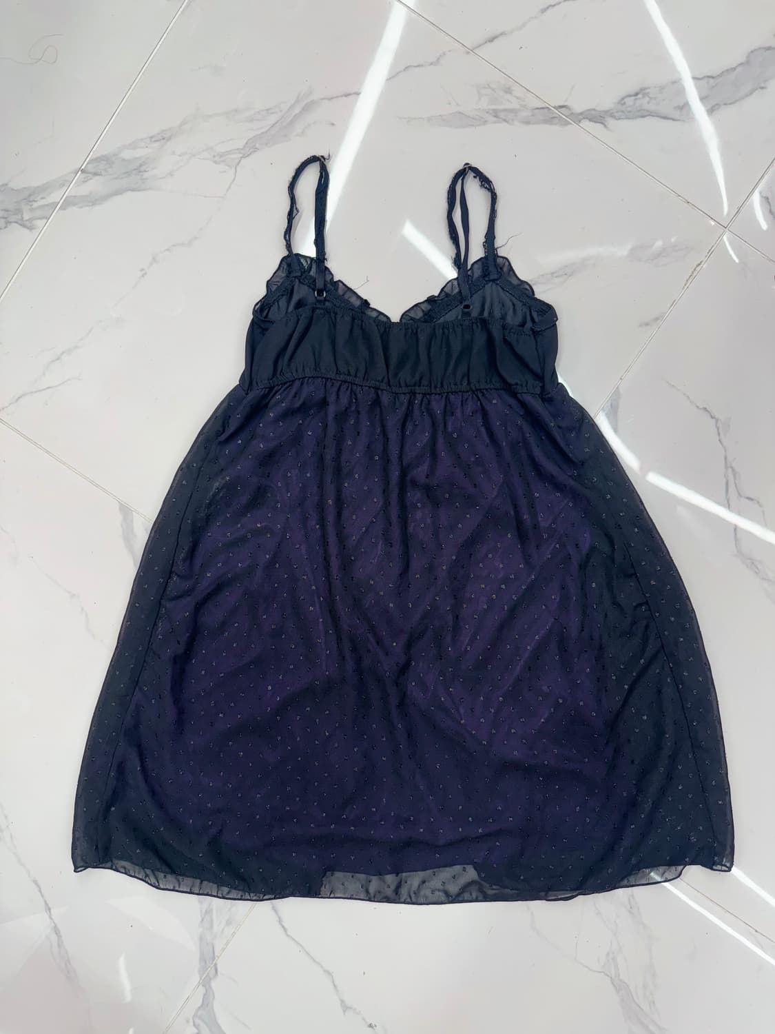 •Japanese vintage 블랙/퍼플 비즈 슬립 원피스 상품이미지2