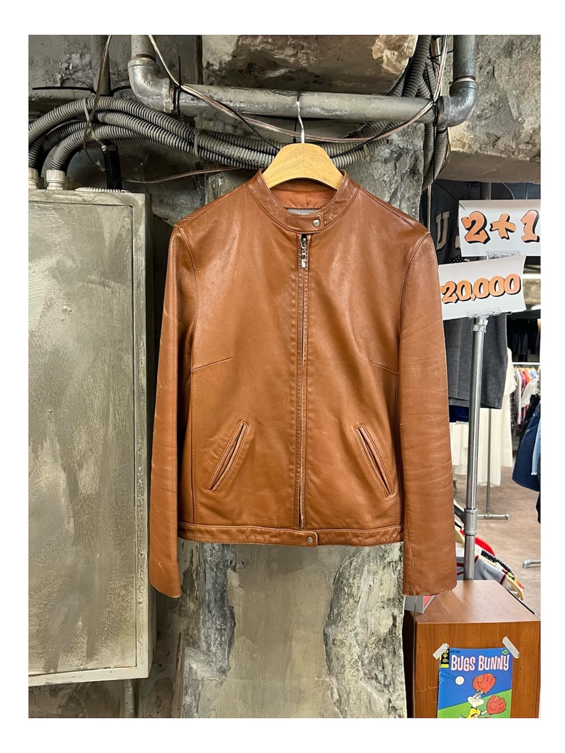 빈티지 양가죽 레더 자켓 브라운 77 #csz4117 상품이미지1