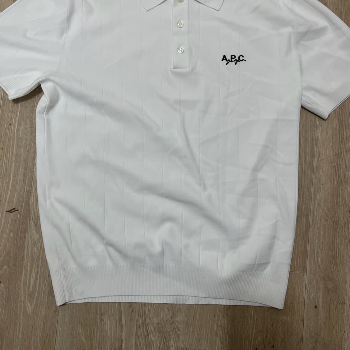 A.P.C 아페쎄 골프 남성 화이트 PK 반팔 카라티 L 상품이미지4