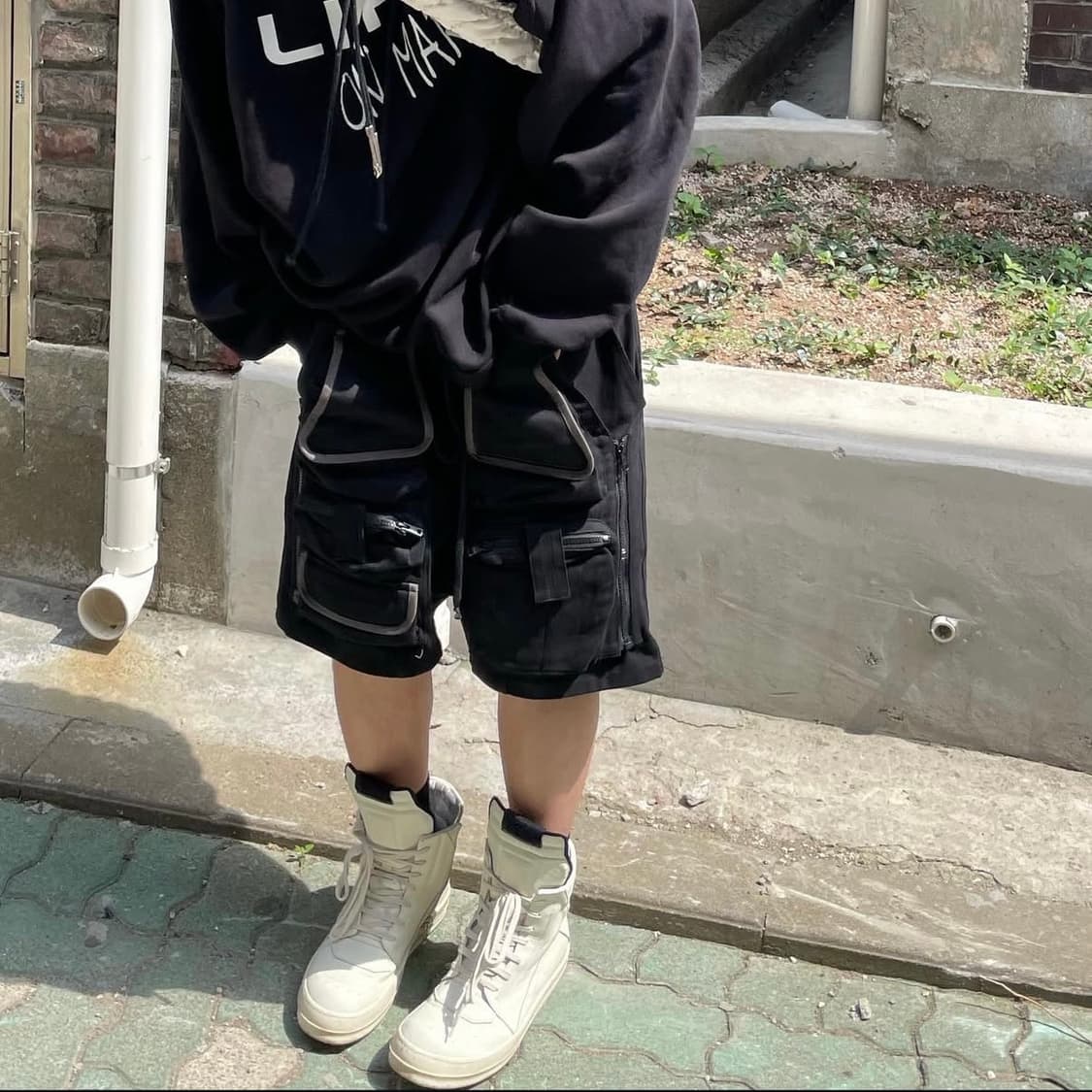 그레일즈 레이어드 패널 쇼츠 블랙 1 사이즈 상품이미지2