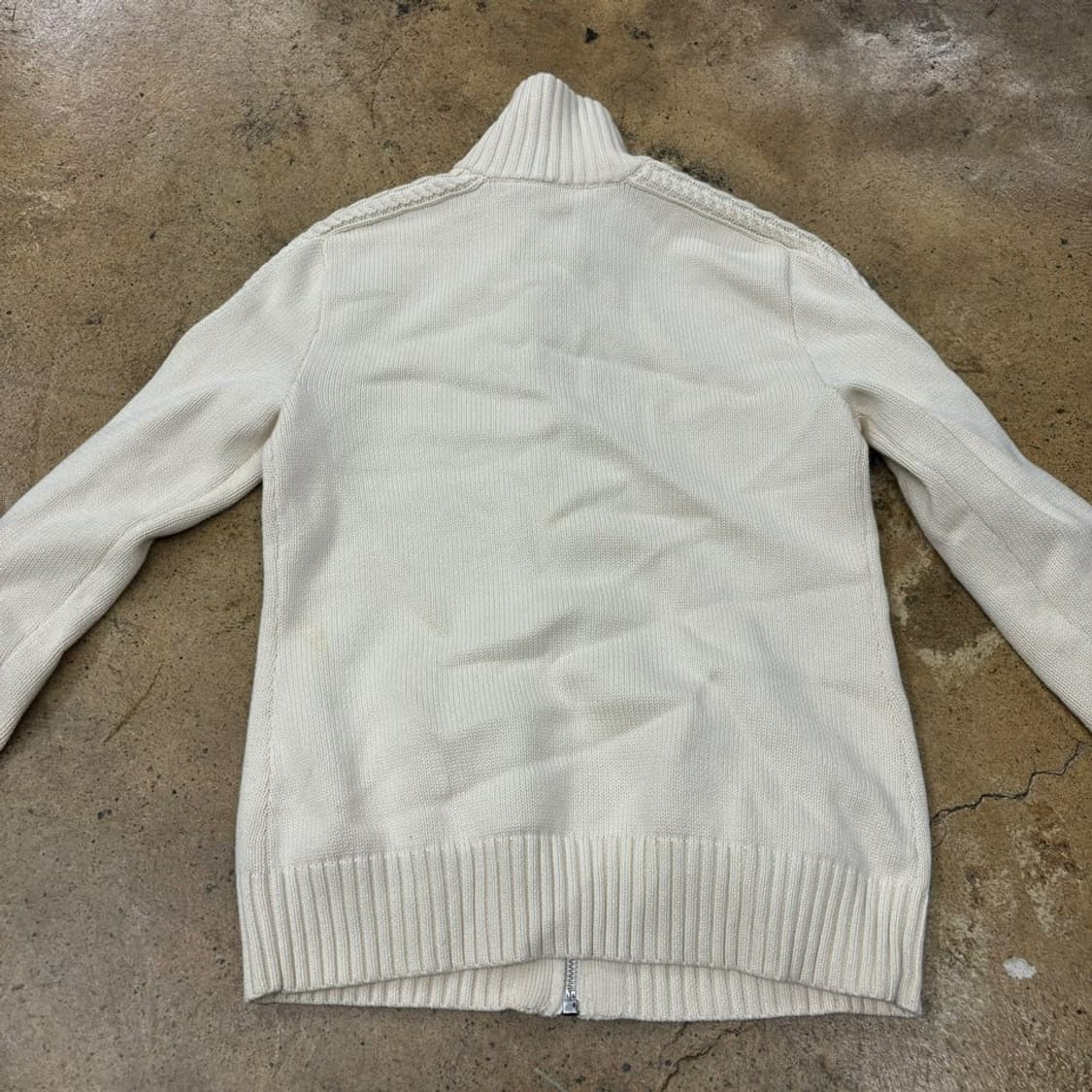 폴로 랄프로렌 화이트 꽈배기 트랙탑 니트 집업 상품이미지4