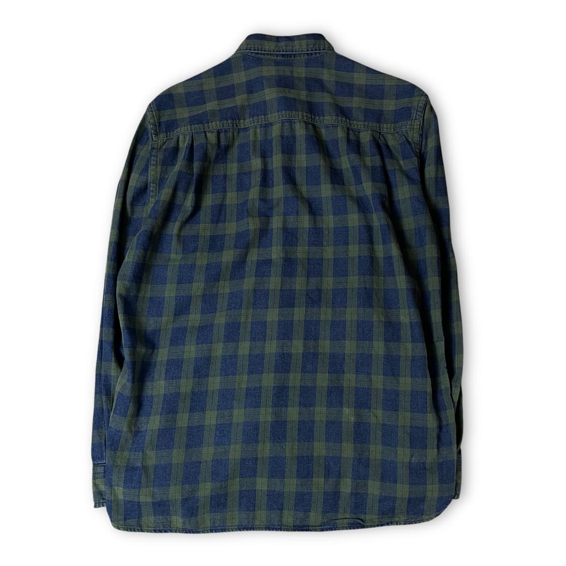 시리즈 빈티지 블루 그린 체크 패턴 원포켓 긴팔 셔츠 100 상품이미지2