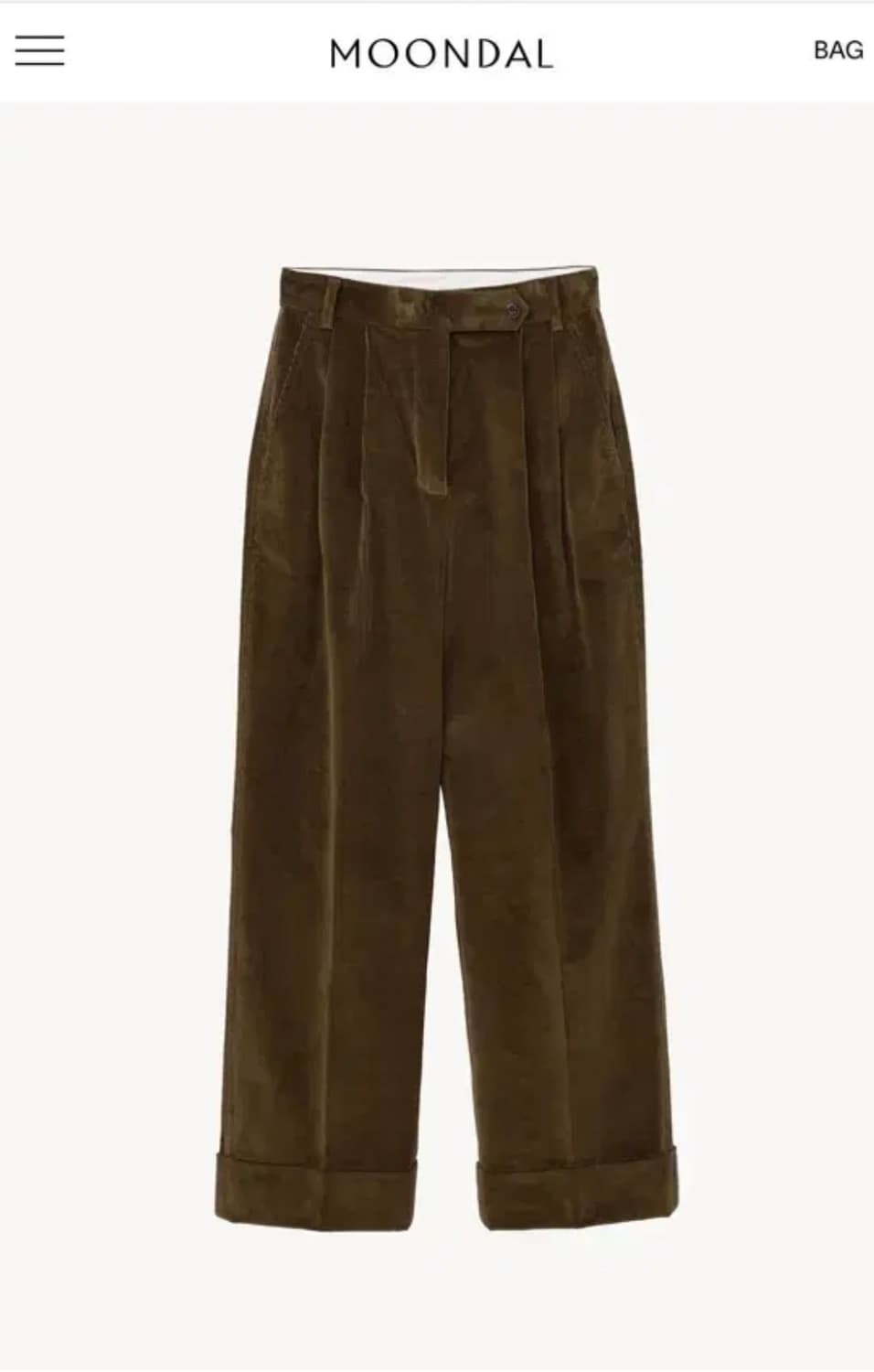 [새상품] Moondal Corduroy Turn Up Pants 상품이미지2