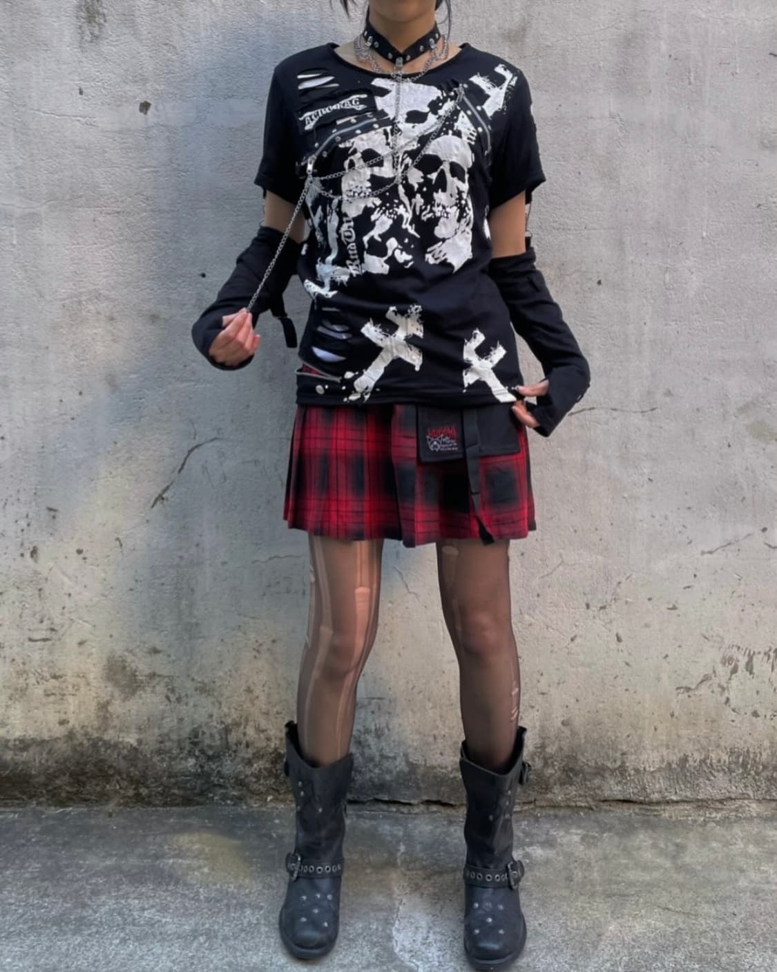 [Ketohouse] acdcrag choker punk top 상품이미지2