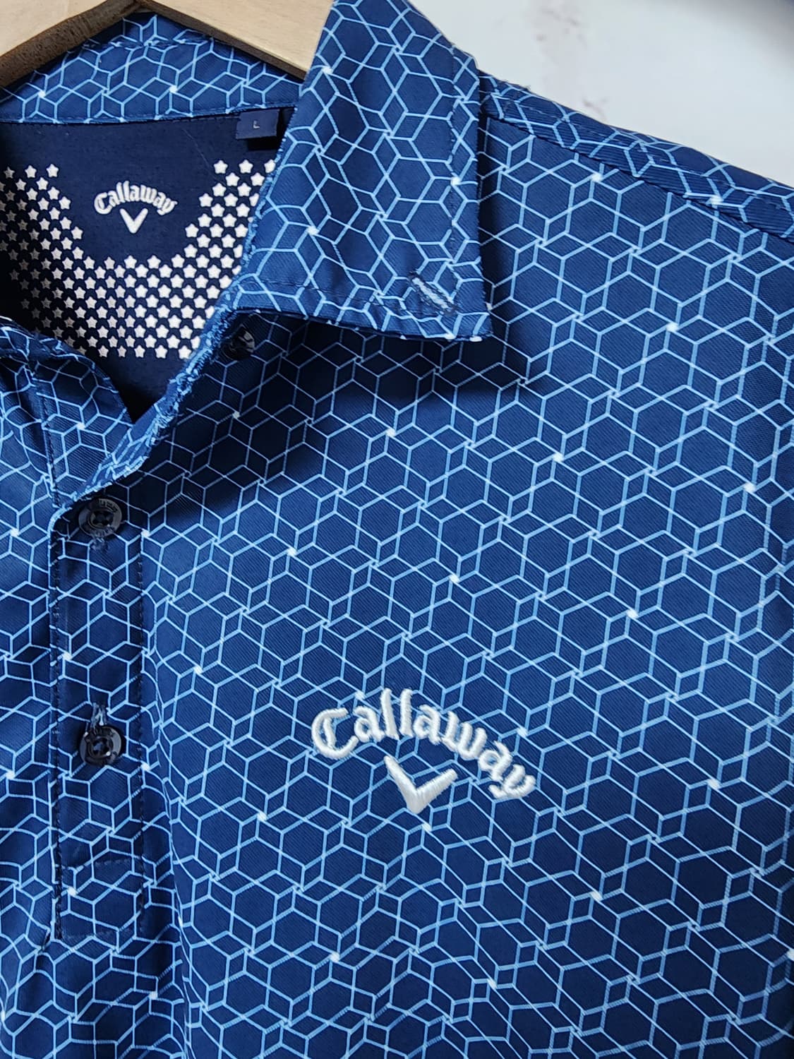 캘러웨이 블루 패턴 반팔 카라티 상품이미지3