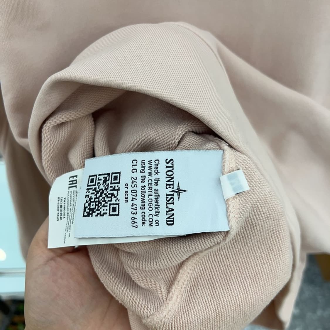 스톤아일랜드 핑크 와펜 스웻 블루종 집업 자켓 95 C04654  상품이미지4