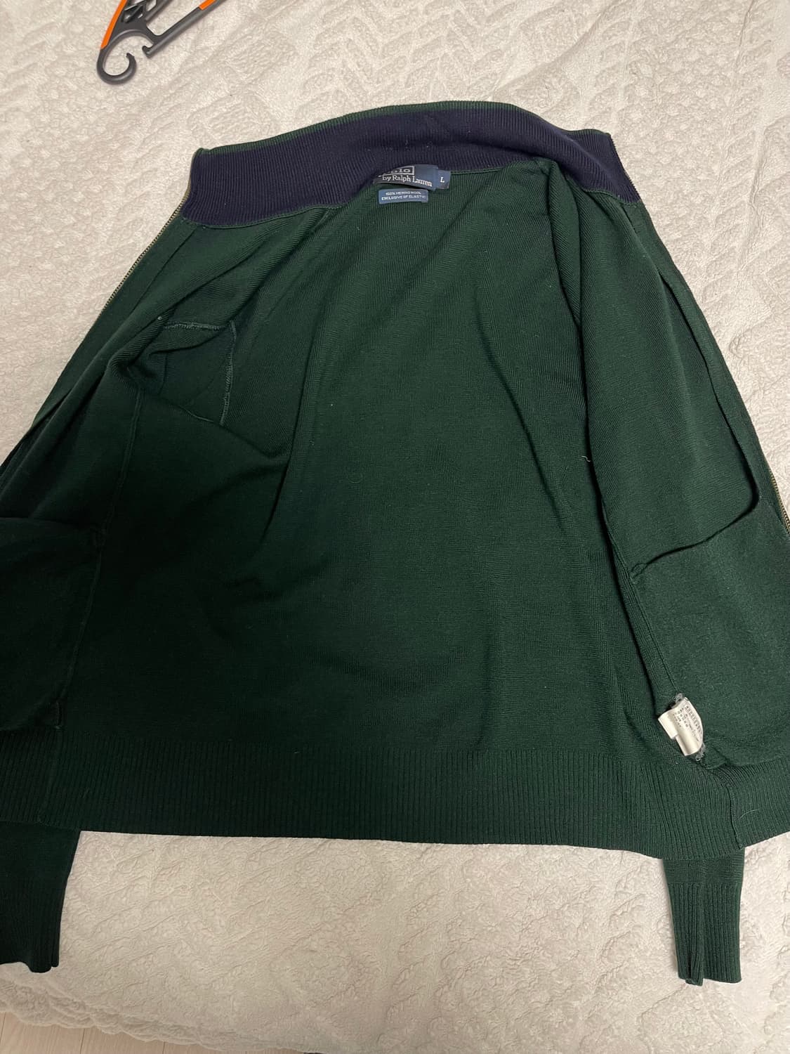 폴로 랄프로렌 메리노 울 집업 다크 그린 L 상품이미지6