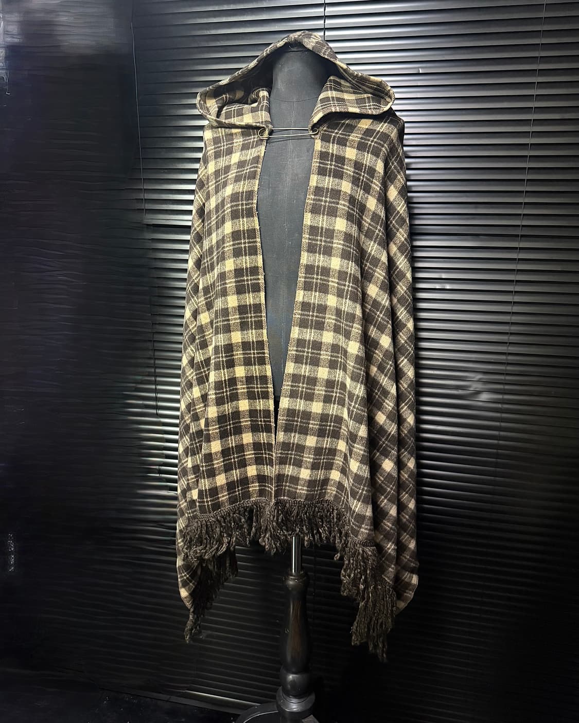 PUMPKIN 일본 체크 망토 프린지 케이프 갸루 로리걸 머플러 목도리 상품이미지1