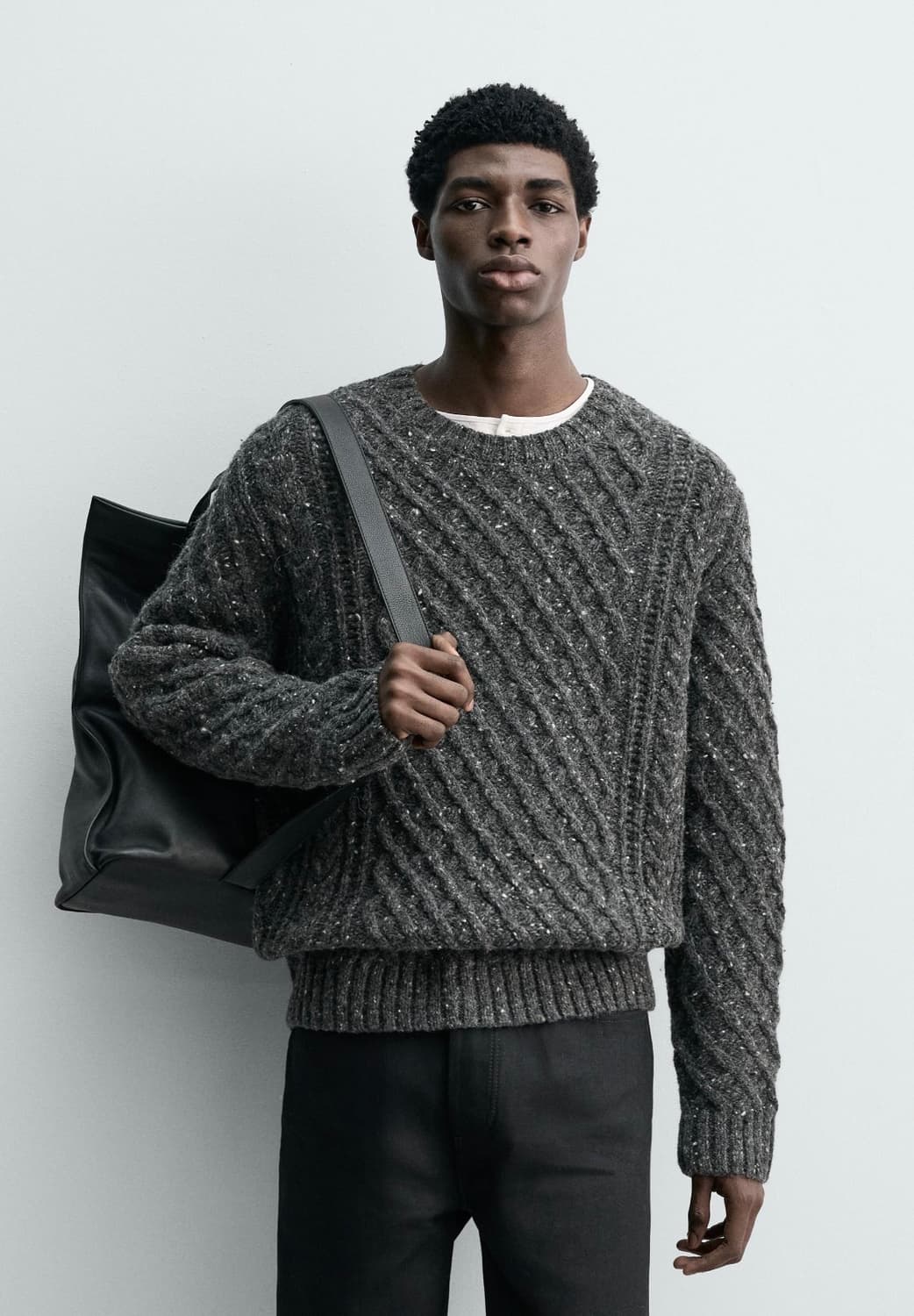 자라 오리진 케이블 니트 다크그레이 상품이미지1