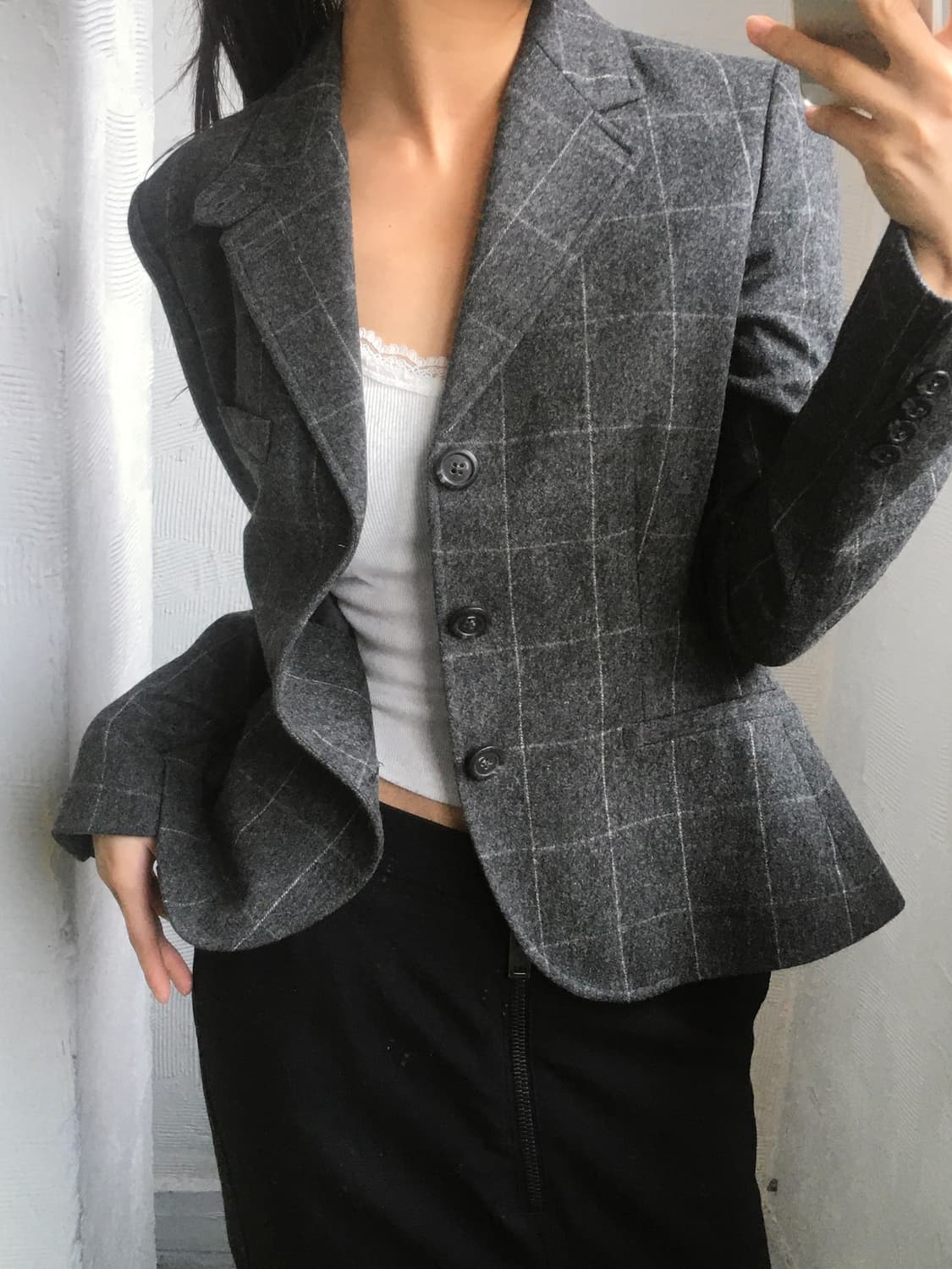 Ralph Lauren 랄프로렌 차콜 체크 울 블레이저 상품이미지1