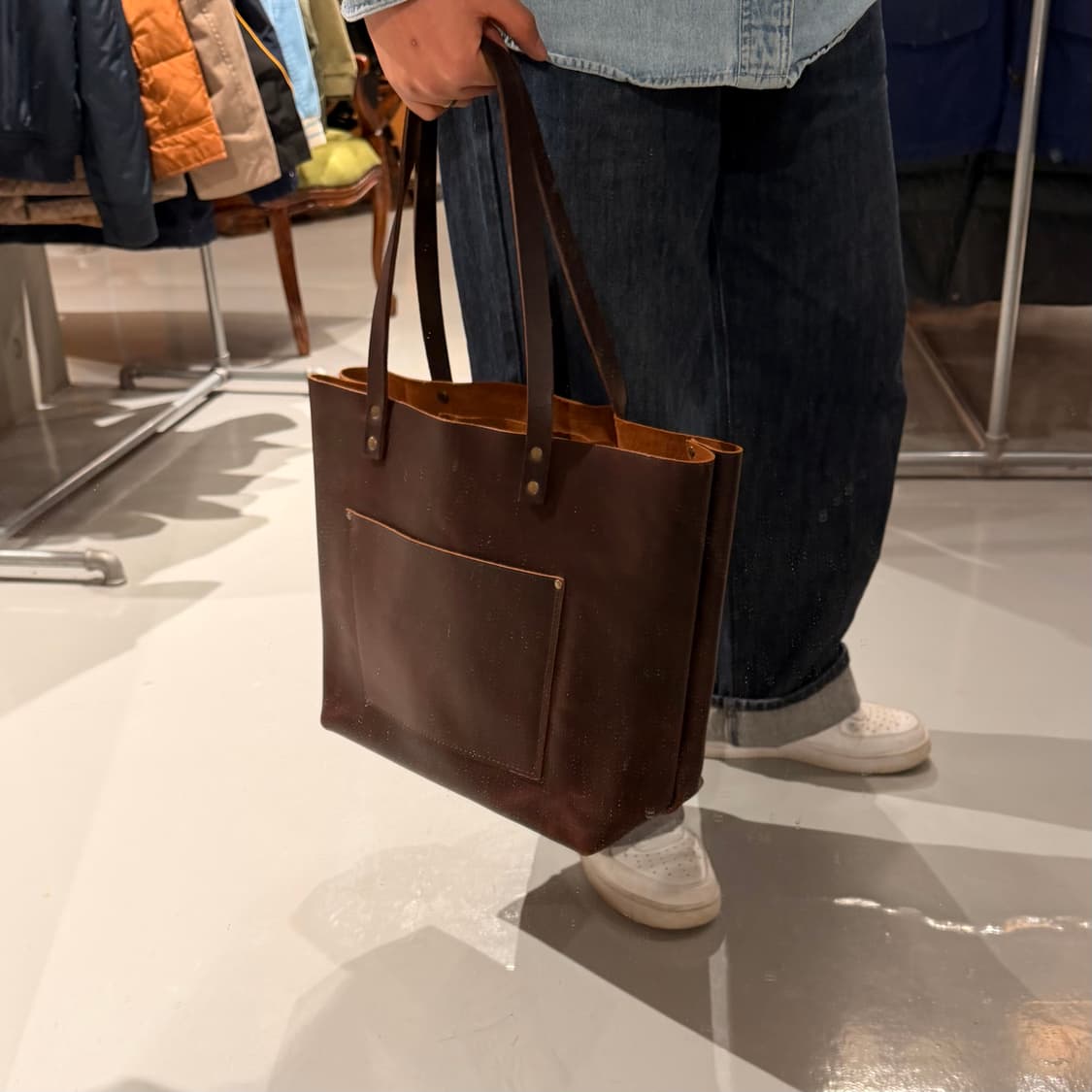 USA 포틀랜드 레더 풀그레인 레더 토트백 소가죽 상품이미지2