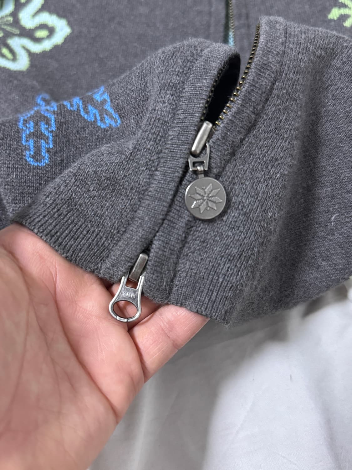 에디바우어 스노우 플레이크 패턴 니트집업 노르딕 상품이미지4