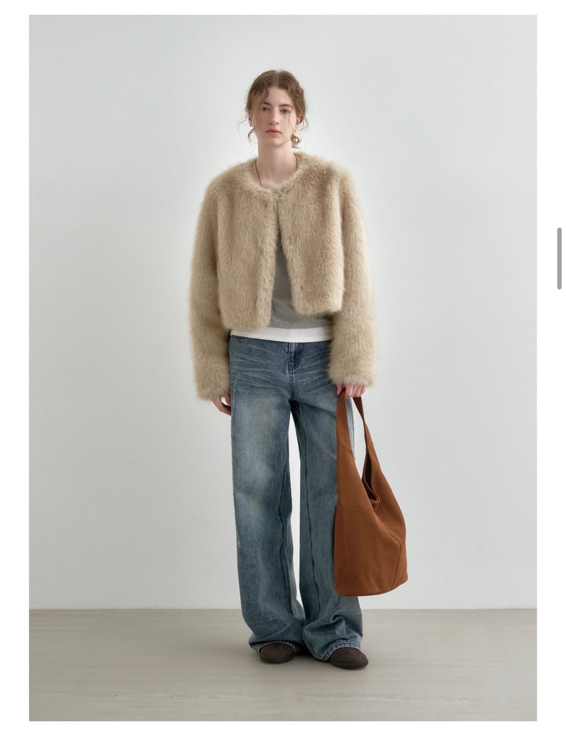 몽돌 퍼자켓 베이지 상품이미지3