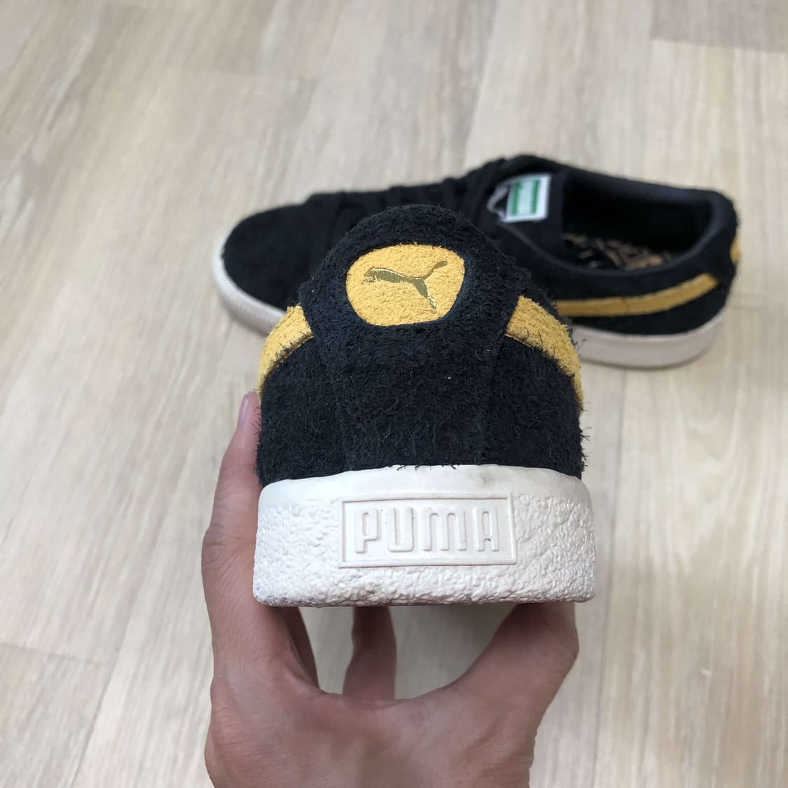 (260) 퓨마 PUMA 스웨이드 빈티지 헤어리 스웨이드 블랙 옐로우 상품이미지2