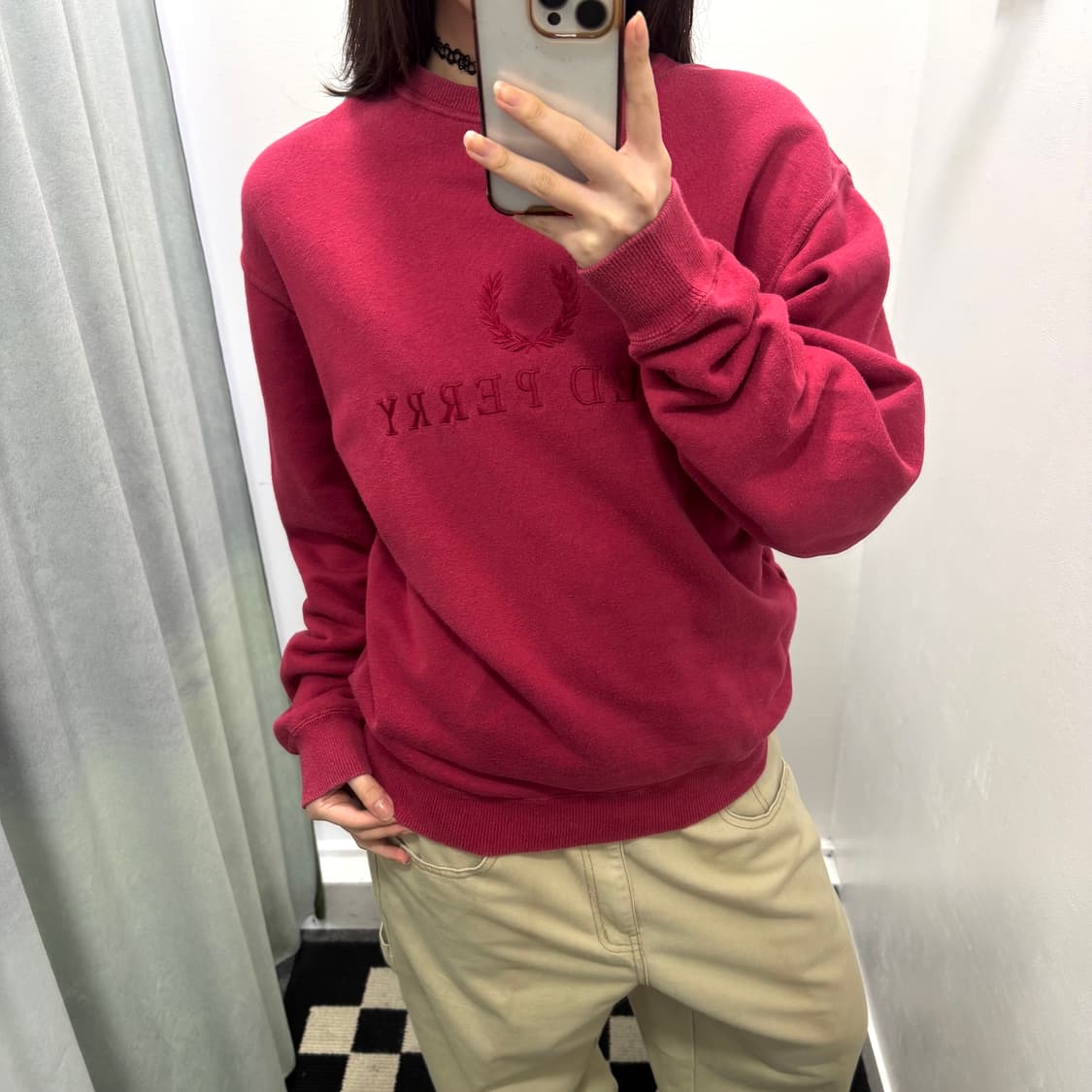 Fred perry 레드 스웻셔츠 상품이미지2