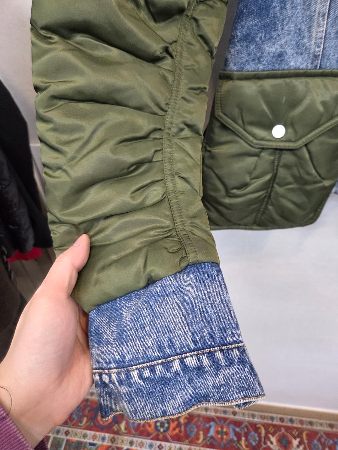 빈티지 여성 마원 항공자켓 데님자켓 믹스 프리 상품이미지4