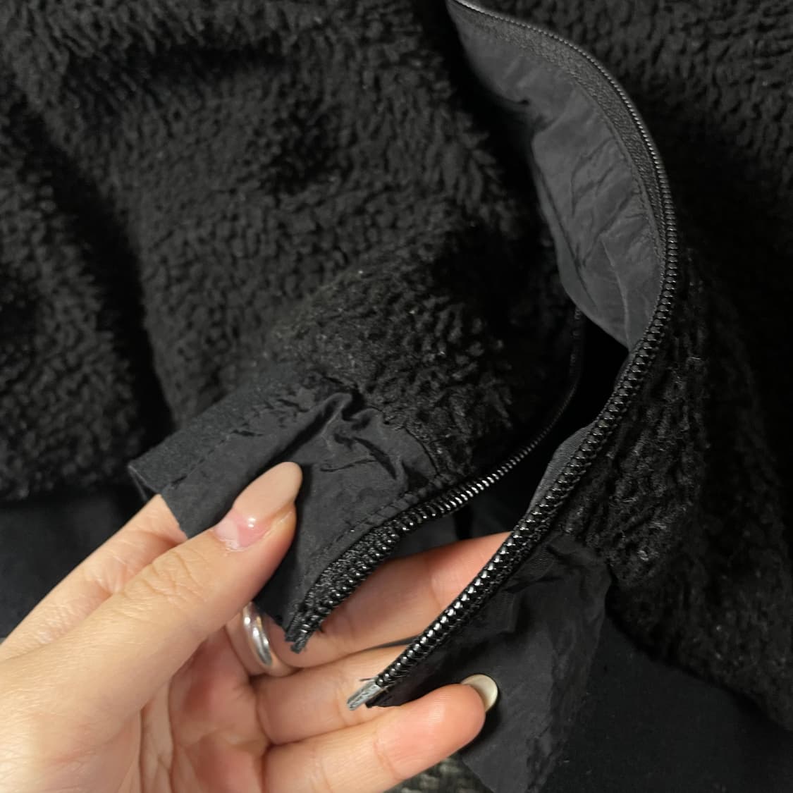 나이키 빅스우시 블랙 화이트 뽀글이 리버시블 집업 자켓 M 상품이미지6