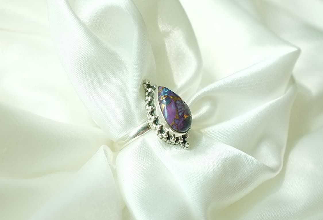 퍼플 코퍼 터키석 천연석 원석 925실버 순은반지  상품이미지10