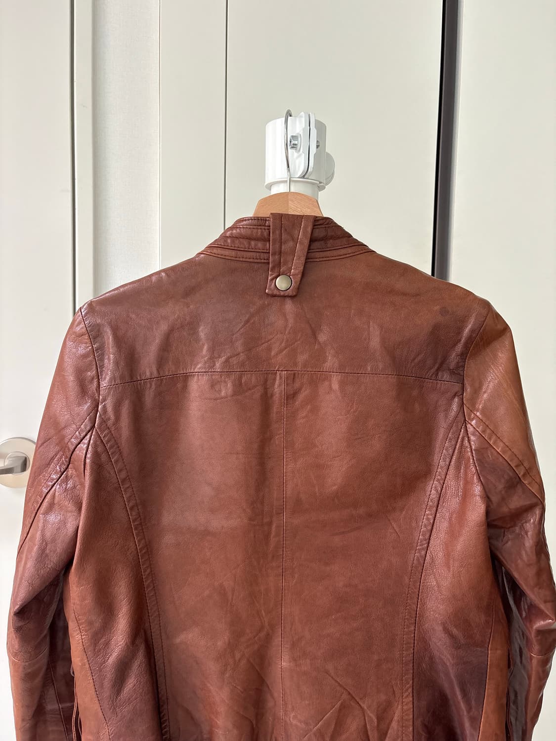 Aged Leather Rider Jacket 상품이미지4