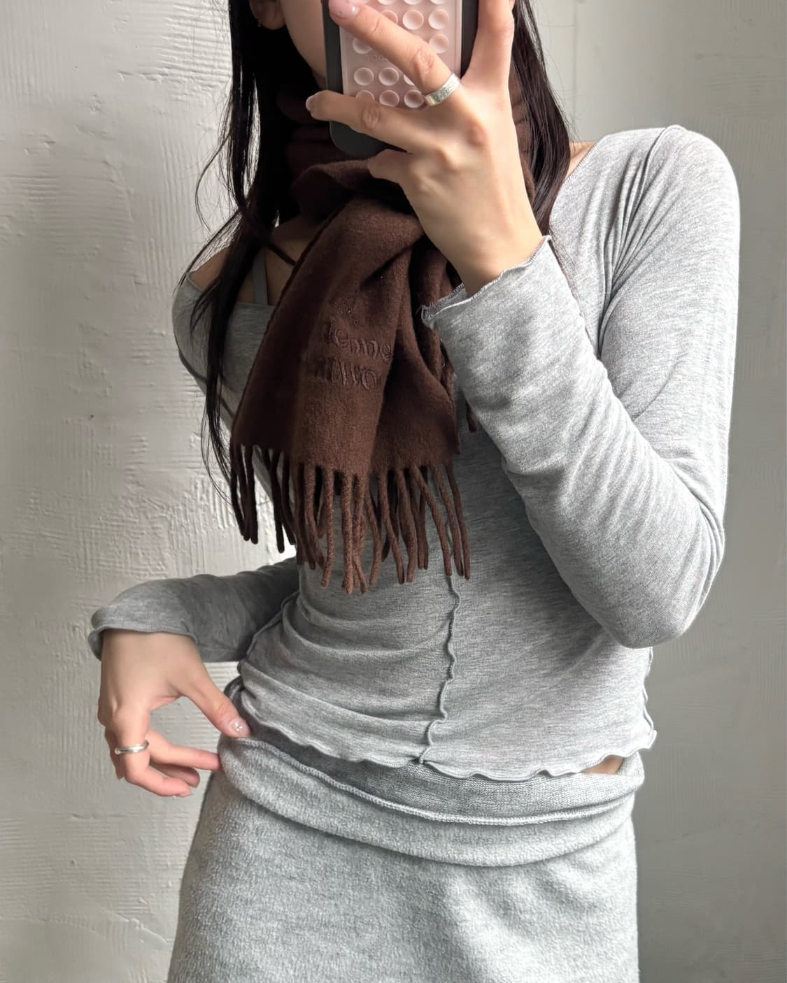 Vivienne Westwood 비비안웨스트우드 브라운 머플러 상품이미지1