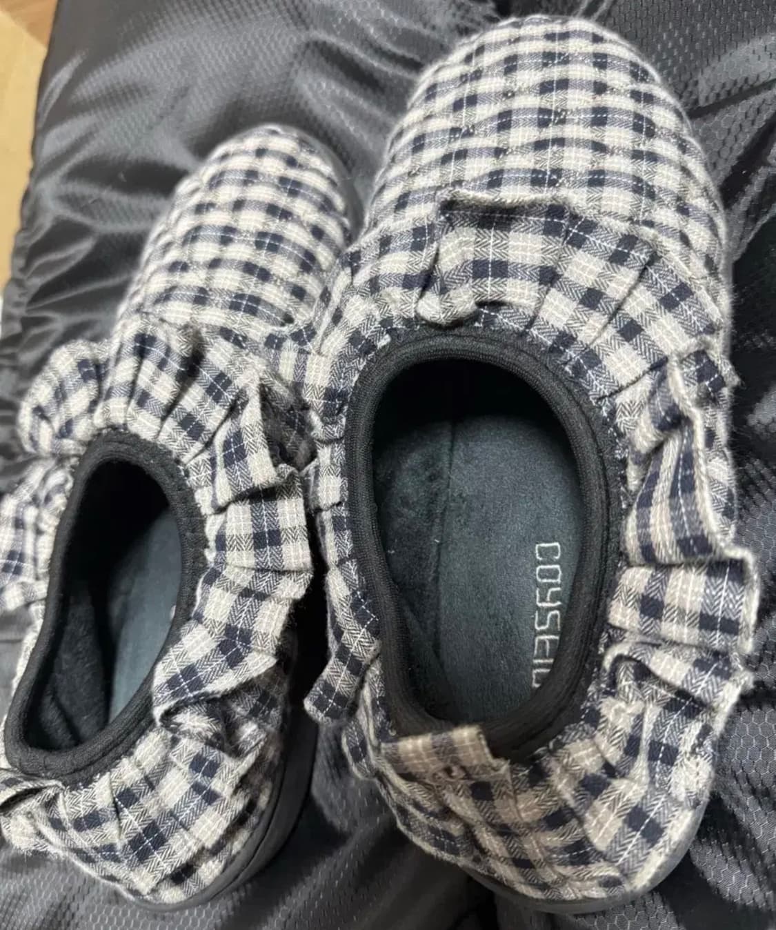 스부 x 코이세이오 플러프 체크 패딩 슈즈 체크 1사이즈 상품이미지2