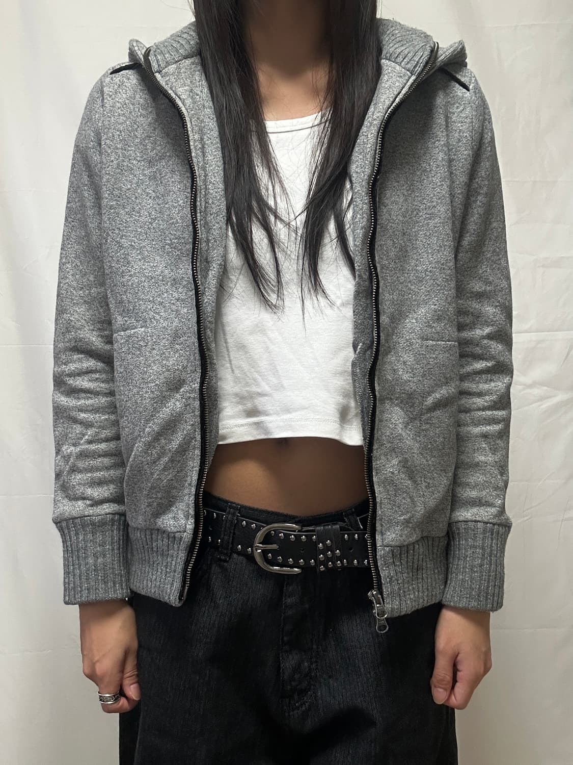 빈티지 투웨이 기모 후드집업 상품이미지4