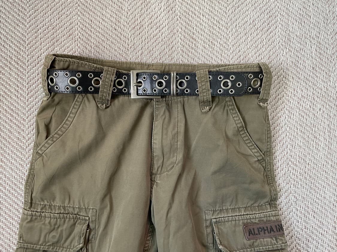 빈티지 스터드 레더 벨트  J03691 상품이미지1