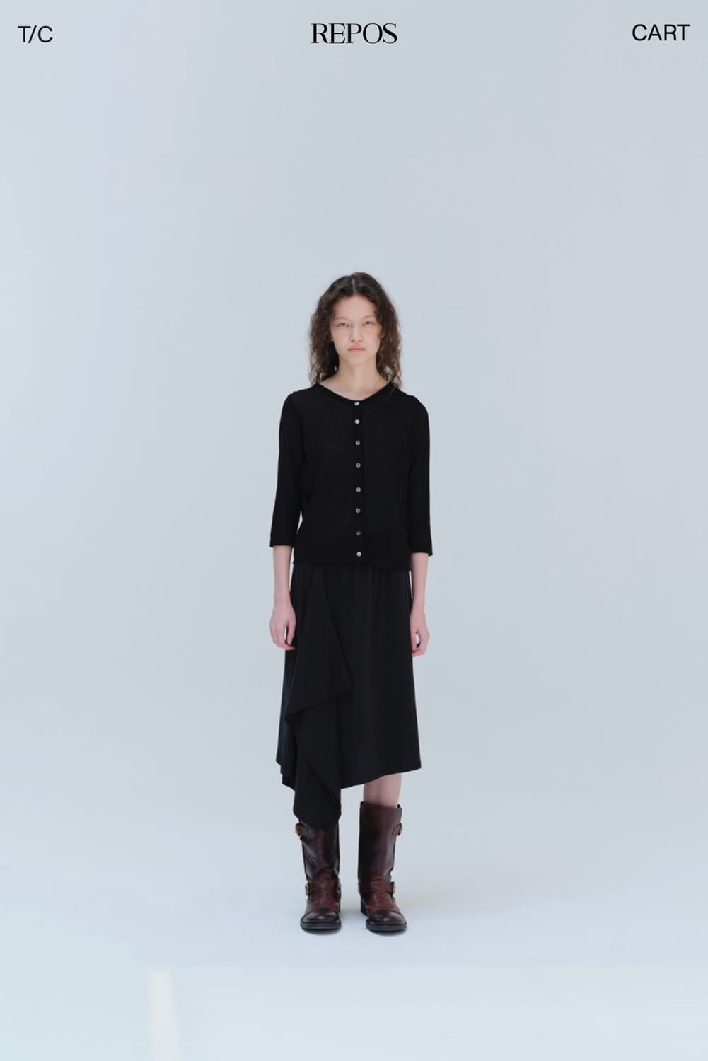 Repos RESORT PLAIN SKIRT (BLACK) 상품이미지2