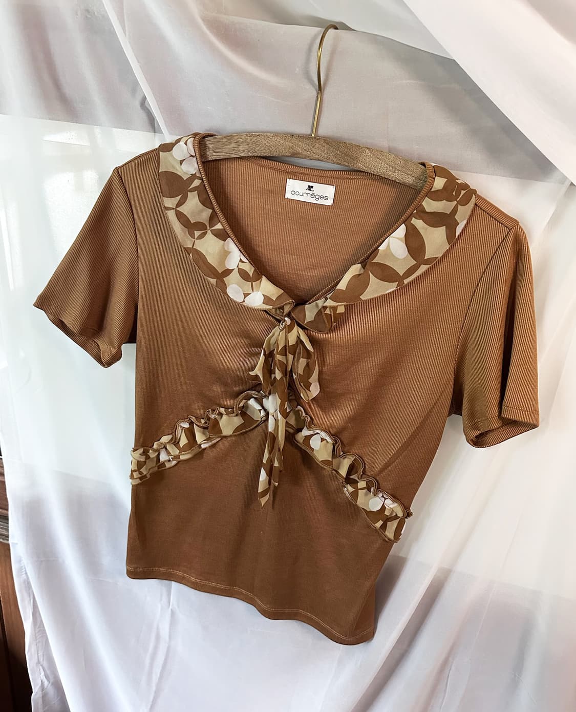 COURRÈGES floral ribbon top 상품이미지6