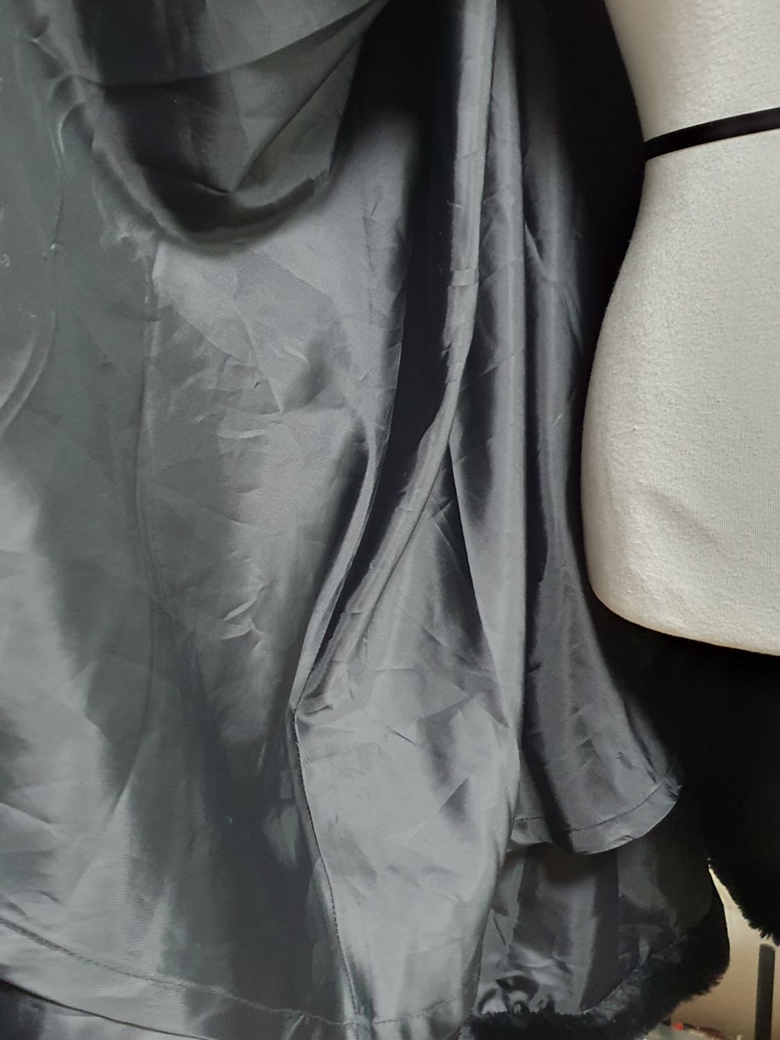 [빈티지] 블랙 퍼 트리밍 망토 코트 두꺼운망토 상품이미지6