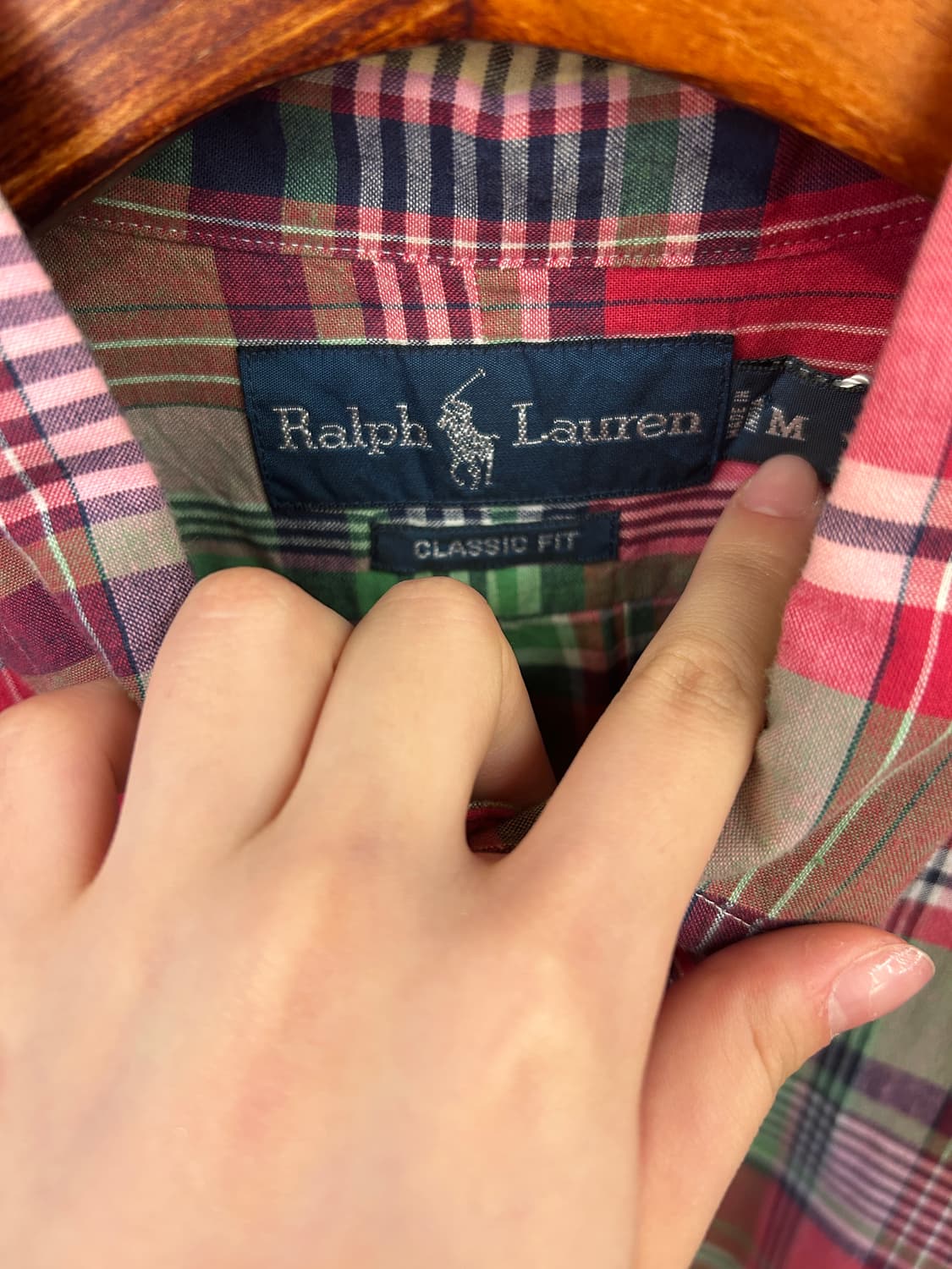 Polo Ralph Lauren 레드 그린 체크 클래식 핏 반팔 셔츠 상품이미지4