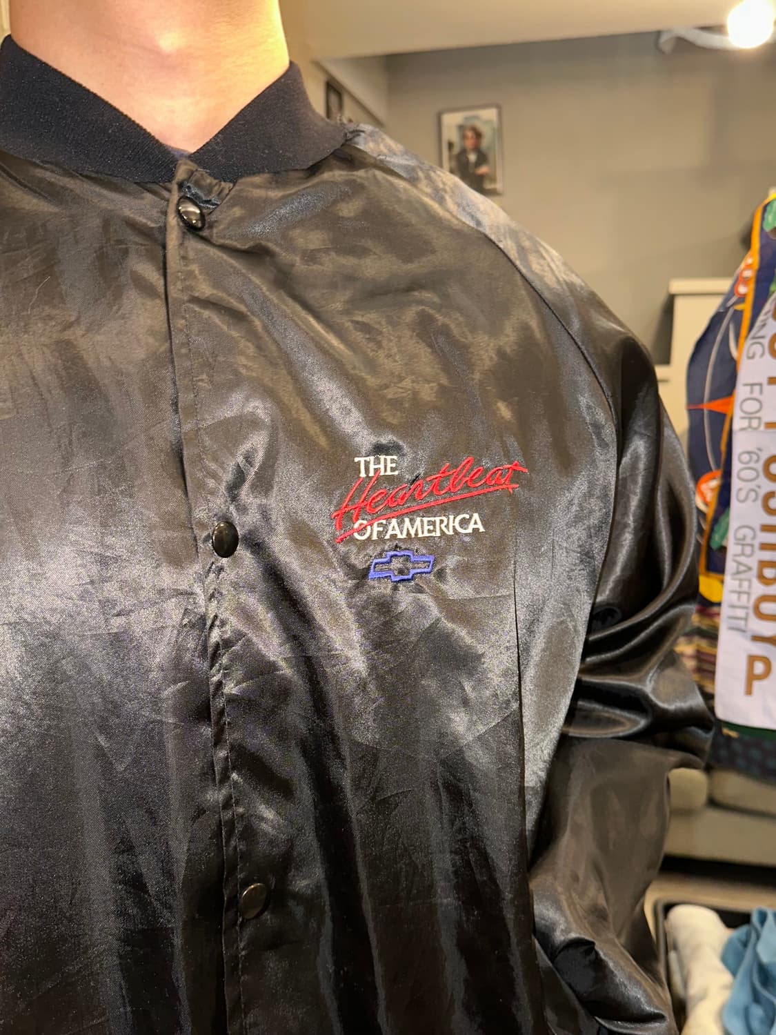 90’s Chevrolet logo satin bomber jakcet 상품이미지6