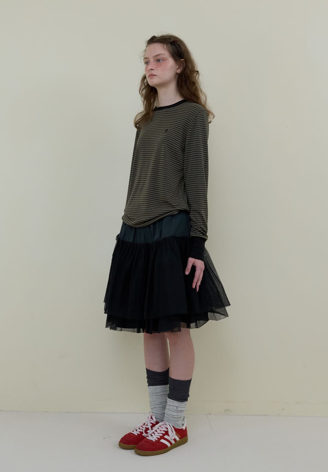 노컨텐츠 메쉬 스커트 블랙 상품이미지1