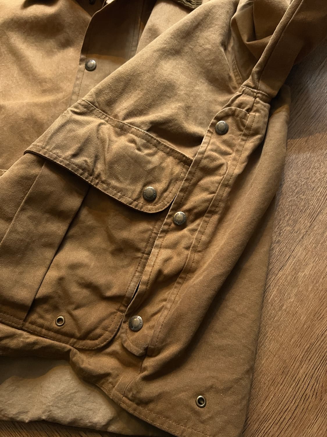 [M]90's USA 빈티지 브라운 왁스드 숏 헌팅 자켓 상품이미지5