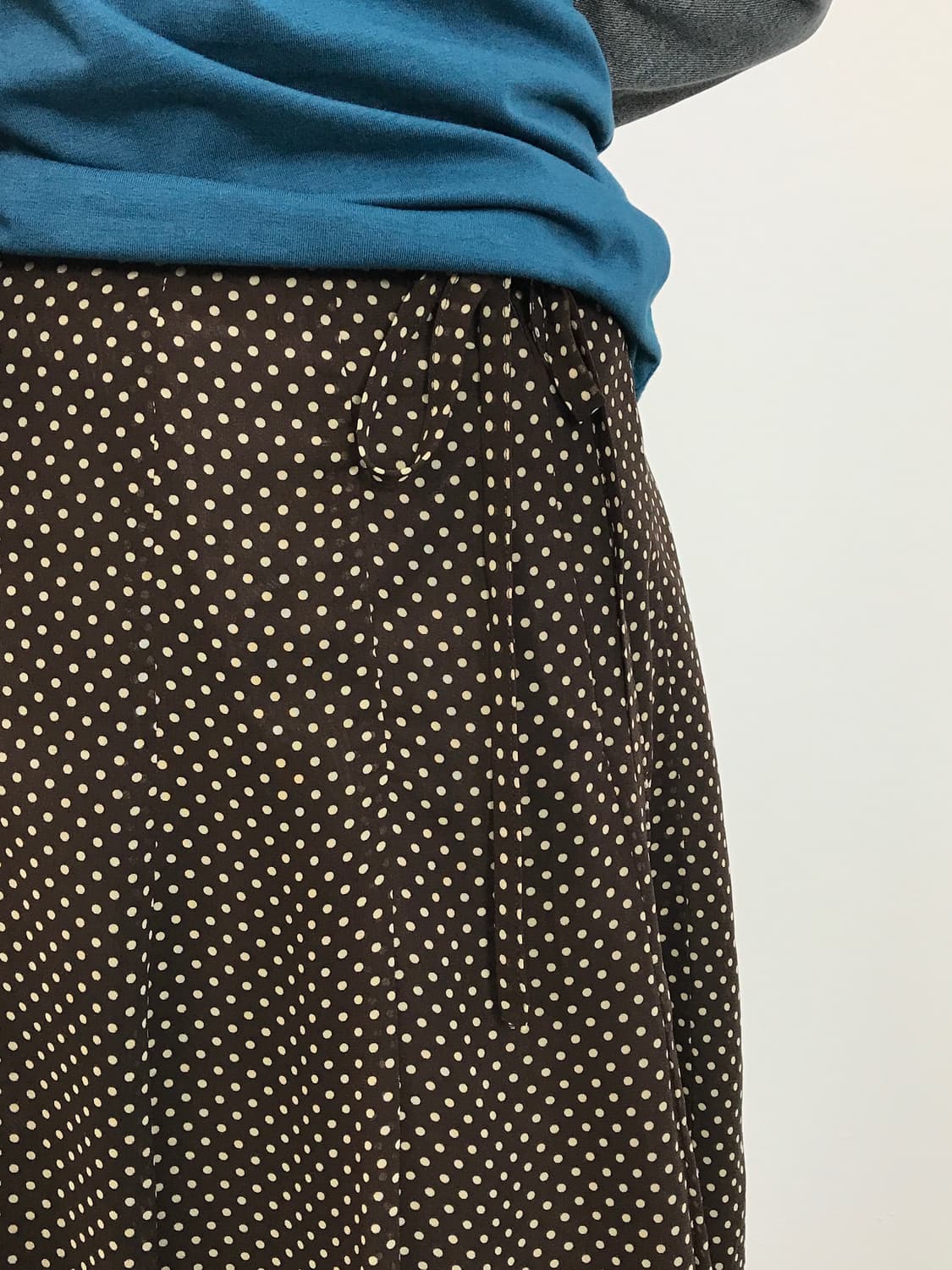 Jpn Brown Polka Dot Chiffon Skirt 상품이미지3