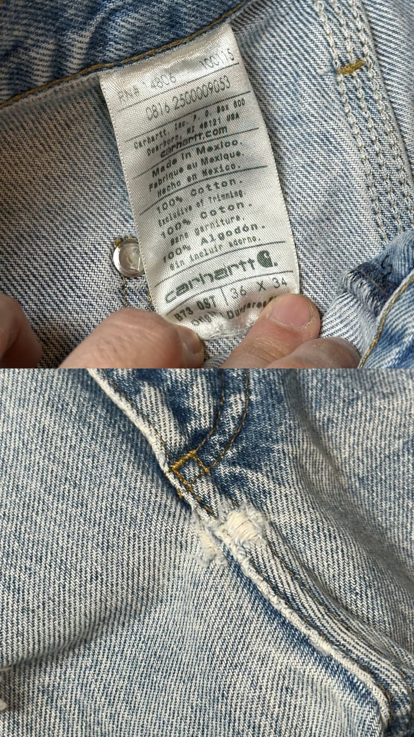 OG 칼하트 데님 더블니 팬츠 칼하트 B73 썩블니 상품이미지9