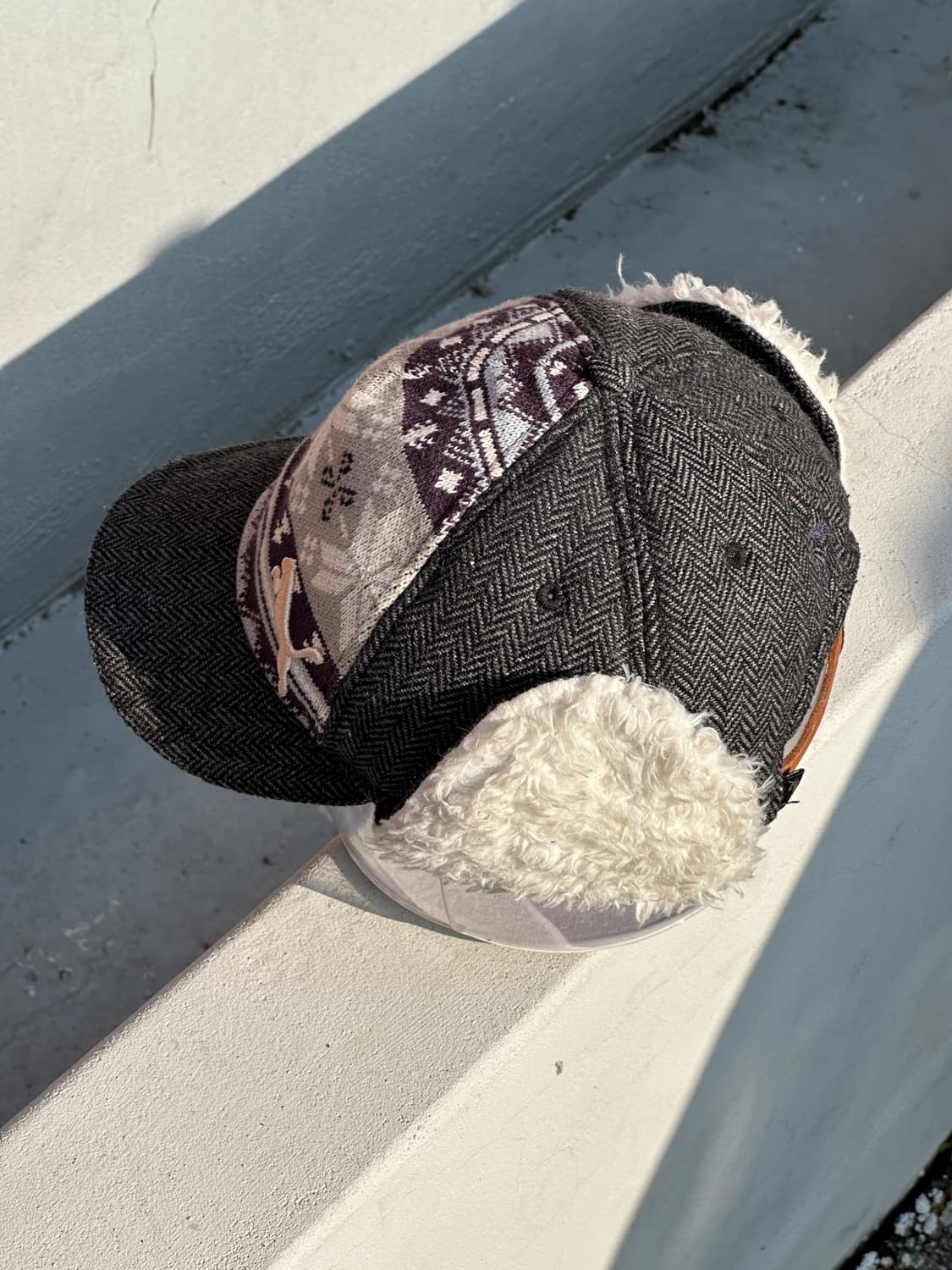 [F] 푸마 로고 노르딕 헤링본 트래퍼햇 모자 상품이미지3