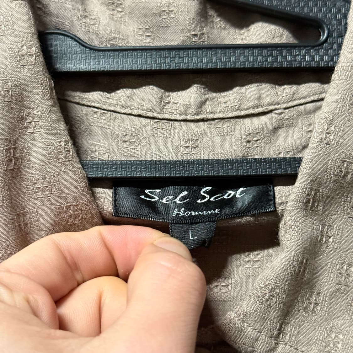 VTG 빈티지 브라운 자수 모노그램 풀 패턴 더블포켓 반팔 셔츠 상품이미지5