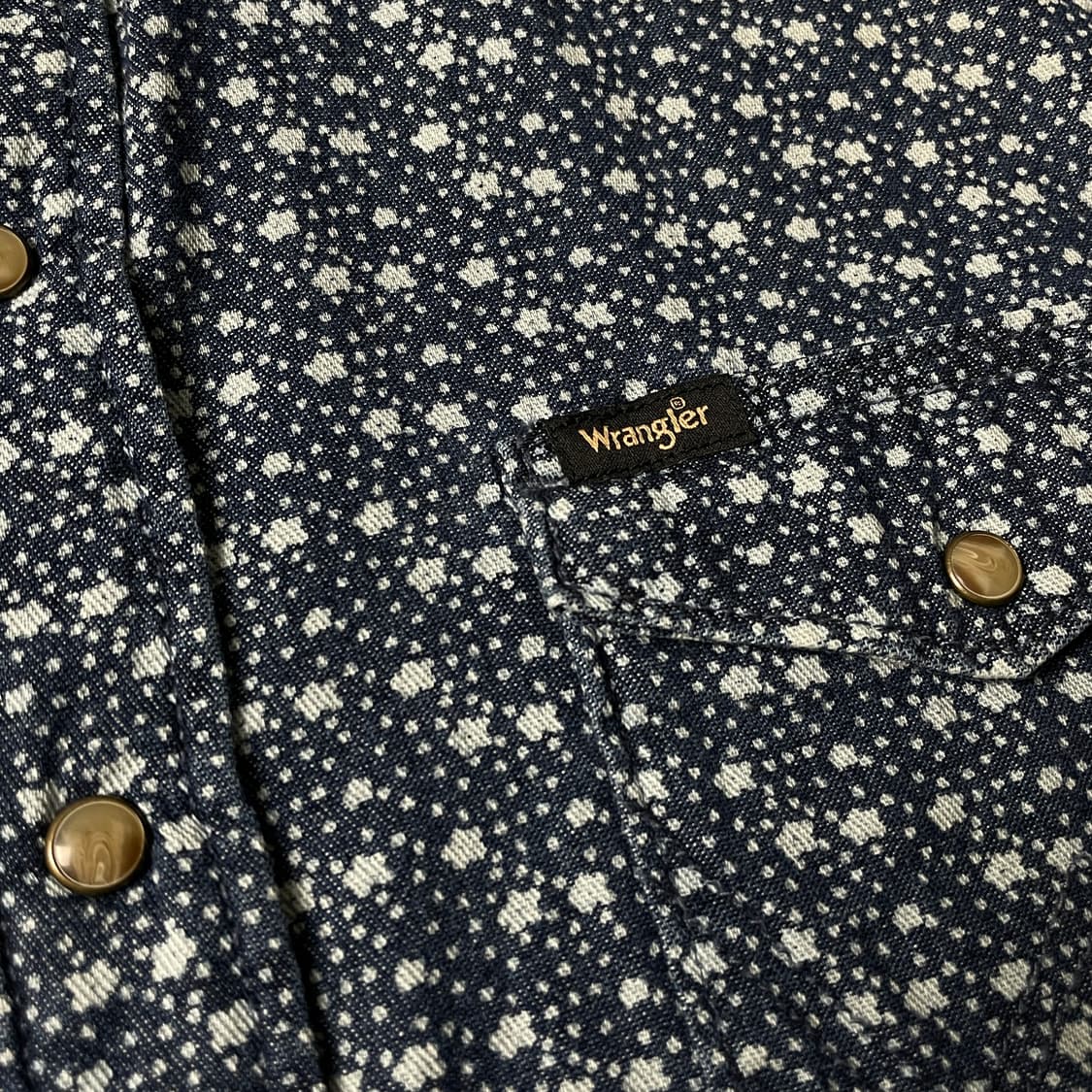 WRANGLER 랭글러 빈티지 네이비 도트 웨스턴 반팔 셔츠 A00776 상품이미지4