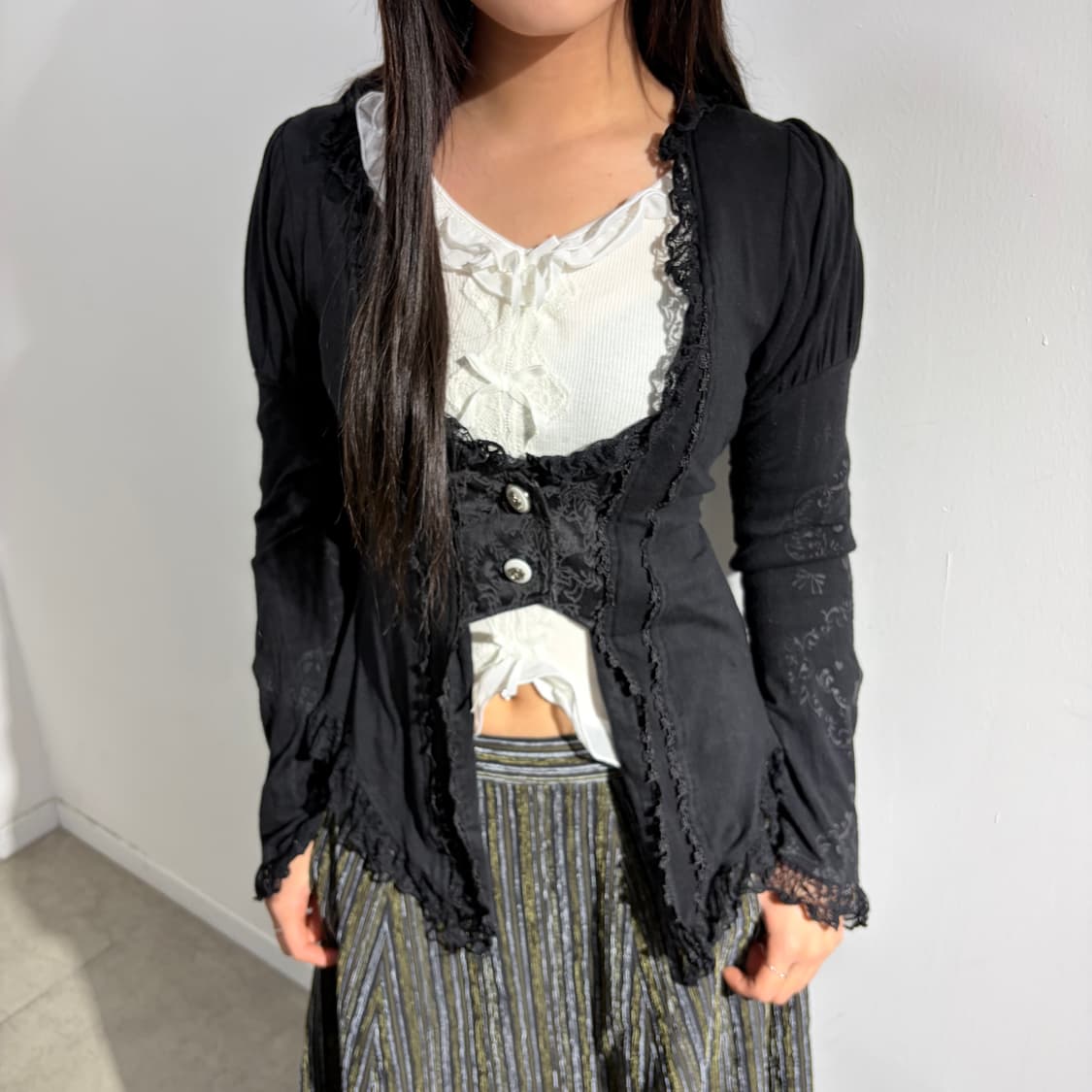 h.naoto frill 에이치나오토 레이스 고딕 히메갸루 티셔츠 가디건 상품이미지8