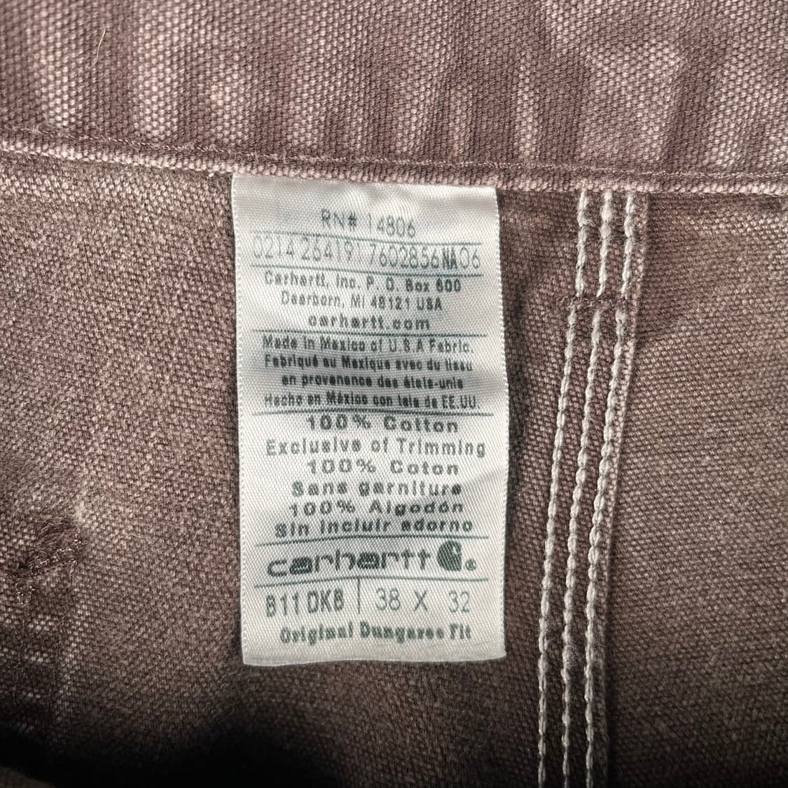 칼하트 다크 브라운 싱글니 카펜터 팬츠 B11DKB 상품이미지5