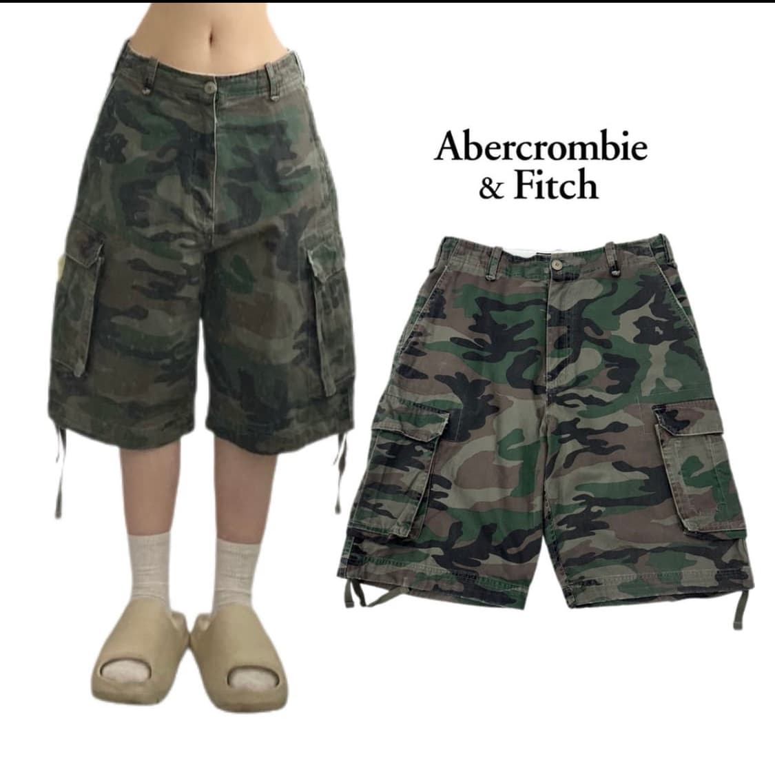 아베크롬비 y2k 카모 버뮤다 팬츠 상품이미지1