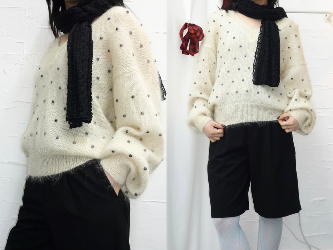Black crochet mood muffler 상품이미지2