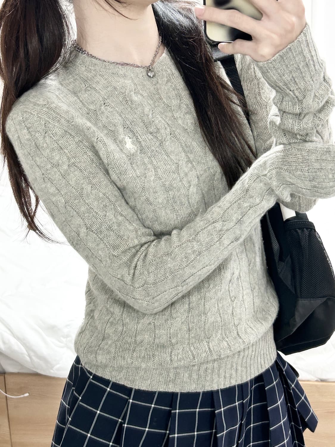 폴로 화이트포니 캐시혼방 케이블 니트 상품이미지3