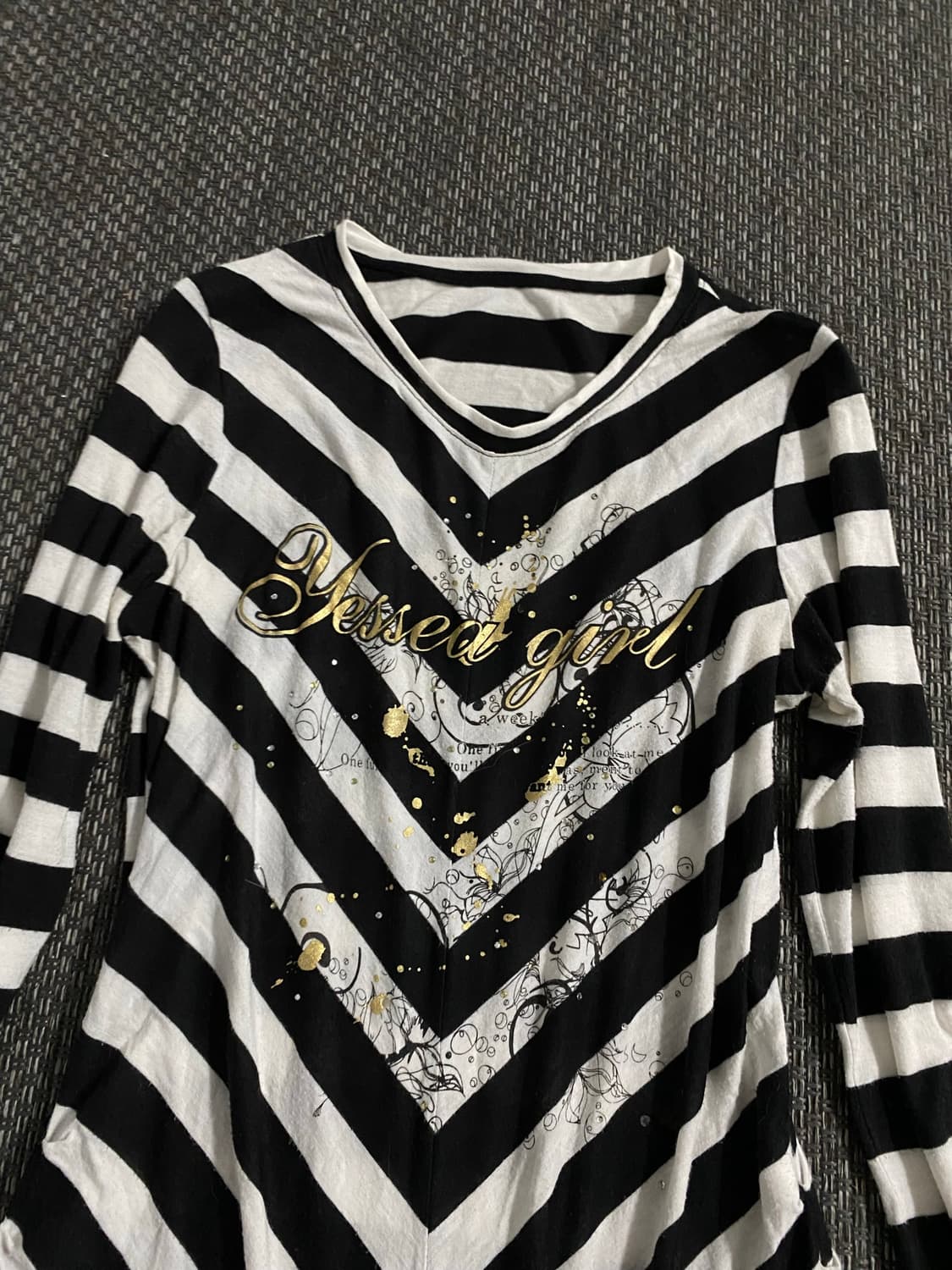 00’s Gothic Print Stripe Sleeve 상품이미지5