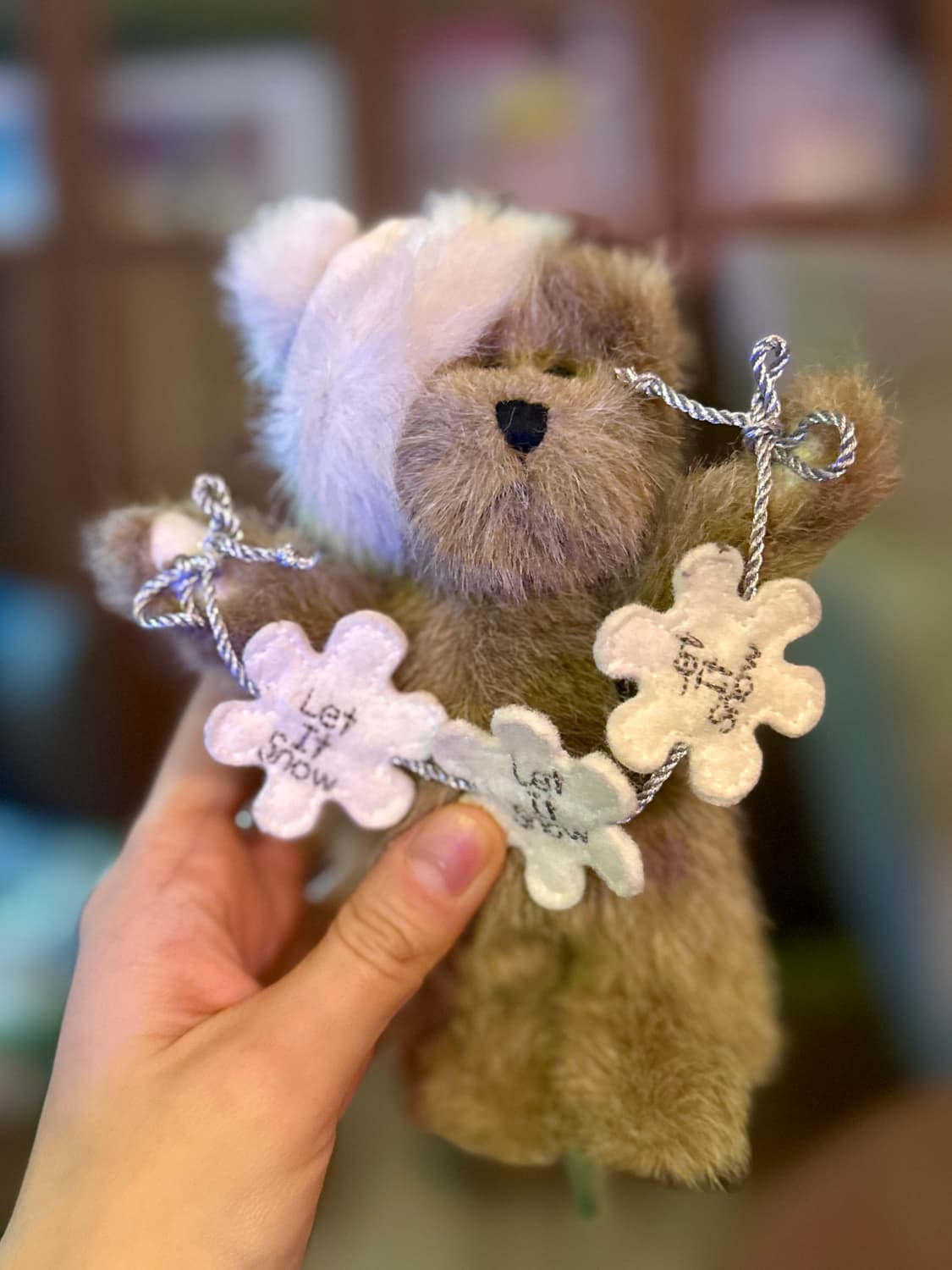 보이즈베어 털모자 곰인형 Let it snow 장식 인형 상품이미지4