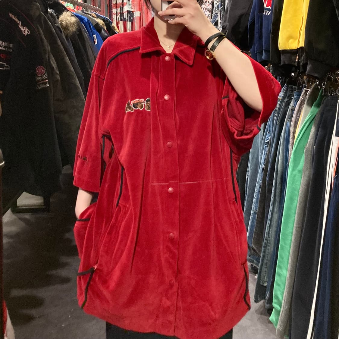 [IM]플래티넘 푸부 반팔 벨벳져지 레드 상품이미지2